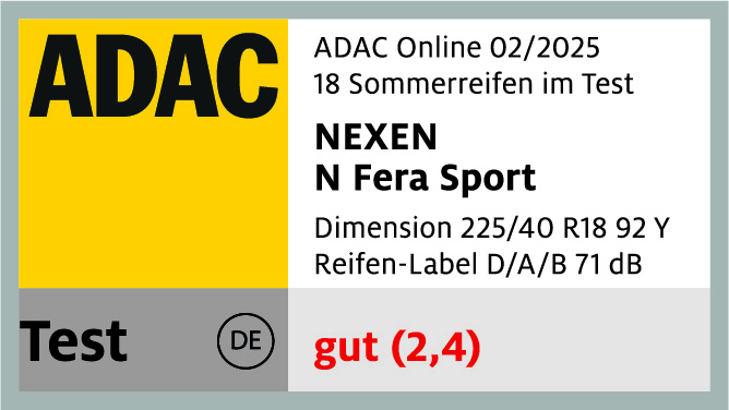 NEXEN N'Fera Sport – ADAC Gut 2025